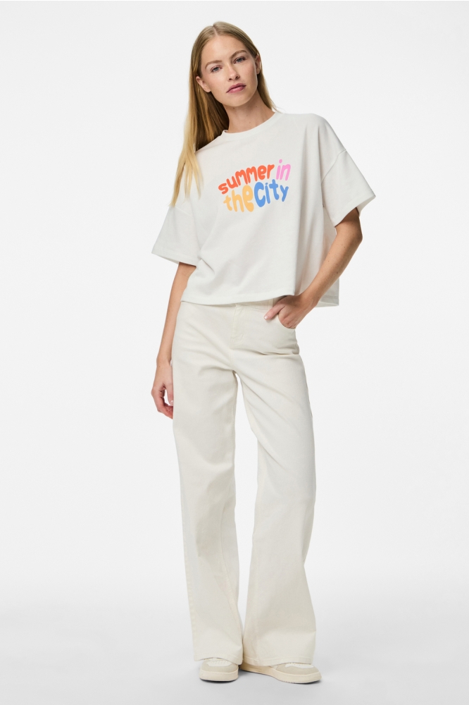 PCCHILLI SUMMER 2/4 LOOSE PRINT SWE 17158665 BRIGHT WHITE/SUMMER